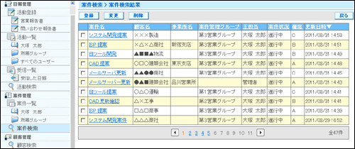 画面イメージ（利用者）　案件一覧